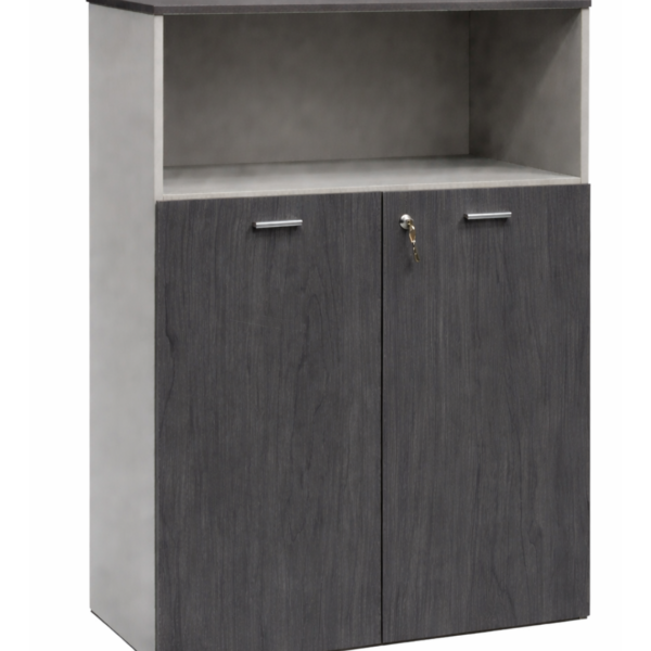 ARMOIRE BASSE EN BOIS A 2 PORTES BATTANTES KAMOS TENEBRA H_120CM