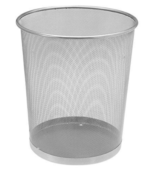 CORBEILLE A PAPIER EN METAL PERFOREE 10,4 LITRES GRIS
