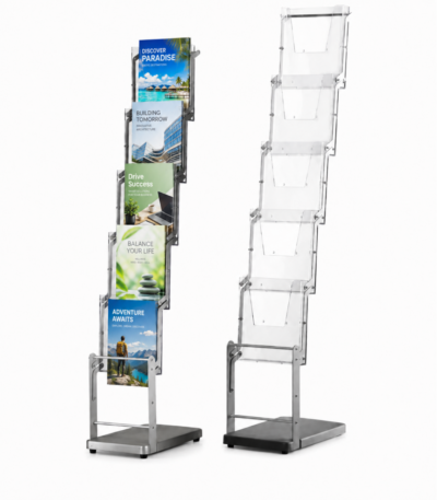 PORTE BROCHURE A 5 NIVEAUX PLIABLE