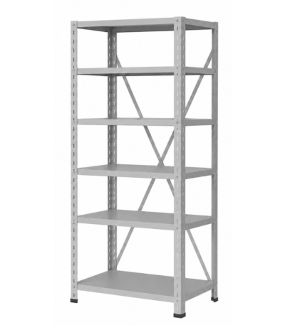 RAYONNAGE METALLIQUE 6 TABLETTES AVEC CROISILLON